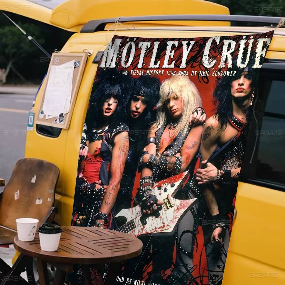 Commercial Printing Inc - Wunderschönes Rock-Band-Flaggenbanner von M-Motley C-Crues mit