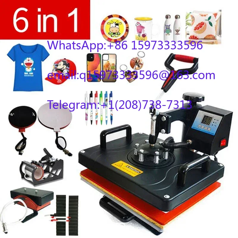 Commercial Printing Press Machine - Kombinierte 6-in-1-Heißtransferpresse für den Haushalt und