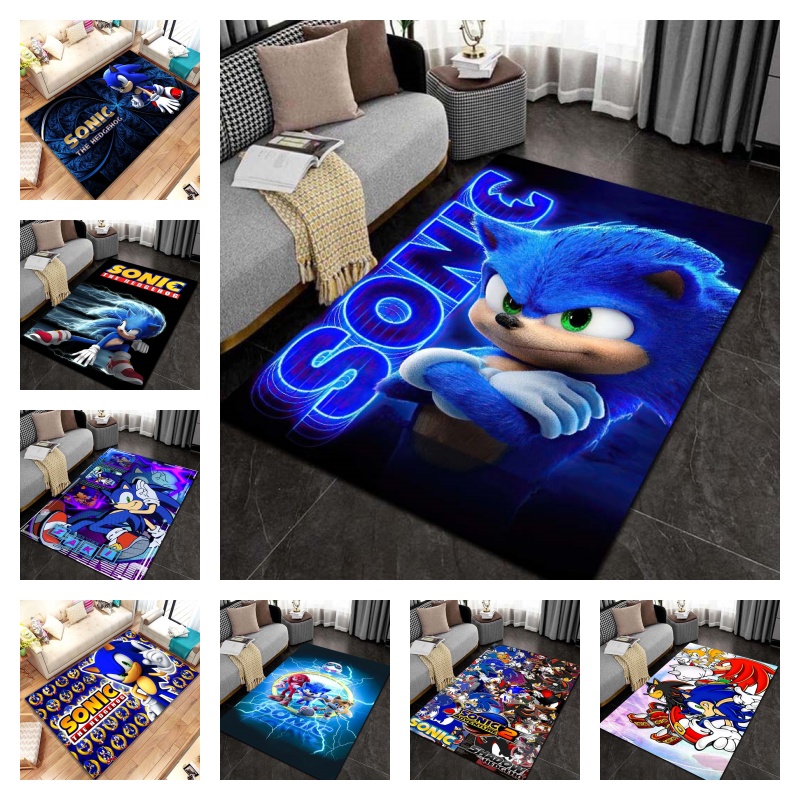 Commercial Printing Inc - 3D S-Sonic-c Cartoon-Print Flanell-Teppich, rutschfest, weicher